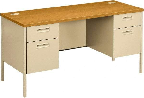 Hon - 60" Long x 29-1/2" High x 24" Deep, 4 Drawer Kneespace Credenza - Harvest/Putty (Color), Laminate Top - Best Tool & Supply