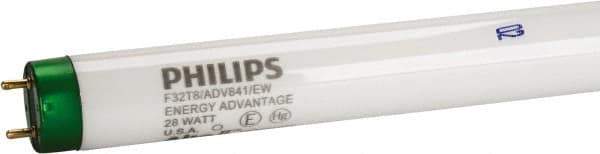 Philips - 28 Watt Fluorescent Tubular Medium Bi-Pin Lamp - 4,100°K Color Temp, 2,700 Lumens, T8, 24,000 hr Avg Life - Best Tool & Supply