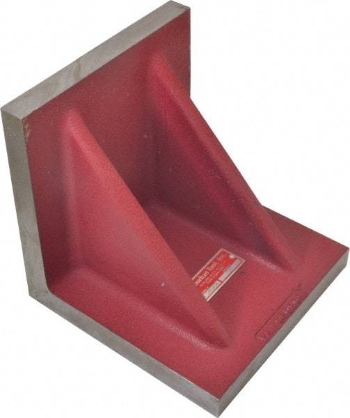 Suburban Tool - 8" Wide x 8" Deep x 8" High Cast Iron Machined Angle Plate - Standard Plate, Flat Surface, Double Web, 7/8" Thick, Single Plate - Best Tool & Supply