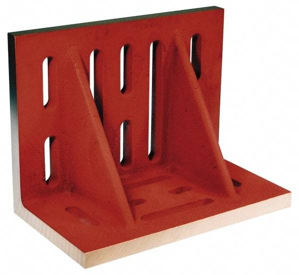 Suburban Tool - 20" Wide x 12" Deep x 16" High Cast Iron Machined Angle Plate - Slotted Plate, Through-Slots on Surface, Double Web, 1-1/8" Thick, Single Plate - Best Tool & Supply