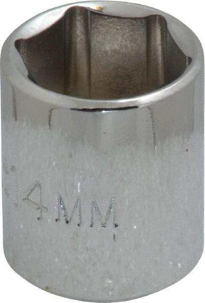 Proto - 1/4" Drive, Standard Hand Socket - 6 Points, 7/8" OAL, Chrome Vanadium, Chrome Finish - Best Tool & Supply