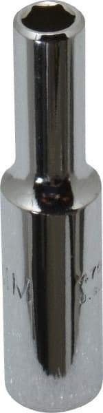 Proto - 1/4" Drive, Deep Hand Socket - 6 Points, 1-15/16" OAL, Chrome Finish - Best Tool & Supply