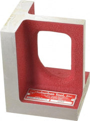 Suburban Tool - 1 Hole, 5" High x 3-3/4" Wide x 4" Deep, Right Angle Iron - Cast Iron, Precision Ground, 3/4" Thick, Parallel to within 0.00025" per 6", Square to within 0.0005" per 6" - Best Tool & Supply