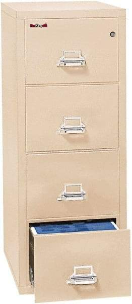 FireKing - 20.81" Wide x 52-3/4" High x 31-9/16" Deep, 4 Drawer Vertical File - Steel, Parchment - Best Tool & Supply