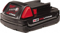 Milwaukee Tool - 18 Volt Lithium-Ion Power Tool Battery - 1.5 Ahr Capacity, 1/2 hr Charge Time, Series M18 RED - Best Tool & Supply