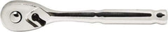 Paramount - 1/4" Drive Pear Head Quick-Release Ratchet - Chrome Finish, 5-1/2" OAL, 72 Gear Teeth - Best Tool & Supply