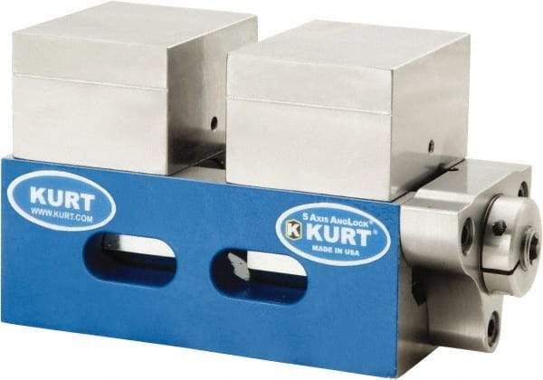 Kurt - 2-1/2" Jaw Width, 4-9/16" High x 5" Long x 2-1/2" Wide Vise - For Use with 5 Axis Workholding Systems - Best Tool & Supply