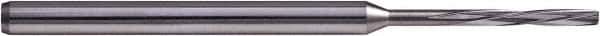 Hertel - #48 Solid Carbide 4 Flute Chucking Reamer - Spiral Flute, 3mm Straight Shank, 10mm Flute Length, 50mm OAL - Best Tool & Supply