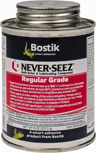 Bostik - 8 oz Can Extreme Pressure Anti-Seize Lubricant - Copper, -297 to 1,800°F, Silver Gray, Water Resistant - Best Tool & Supply