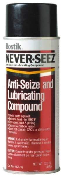 Bostik - 16 oz Aerosol Extreme Pressure Anti-Seize Lubricant - Copper, -297 to 1,800°F, Silver Gray, Water Resistant - Best Tool & Supply