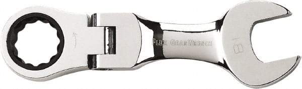 GearWrench - 18mm 12 Point Flexhead Combination Wrench - Chrome Vanadium Steel, Full Polish Finish - Best Tool & Supply