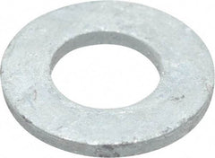 Value Collection - 1/2" Screw, Grade SAE 1035-1050 Steel Standard Flat Washer - 17/32" ID x 1-1/16" OD, 0.177" Thick, Galvanized Finish - Best Tool & Supply