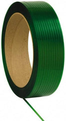 Made in USA - 3,250' Long x 1/2" Wide, Oscillated Coil Polyester Hand Strapping - 820 Lb Capacity, 0.028" Thick - Best Tool & Supply