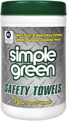 Simple Green - Pre-Moistened General Purpose Wipes - Center Pull, 12" x 10" Sheet Size - Best Tool & Supply