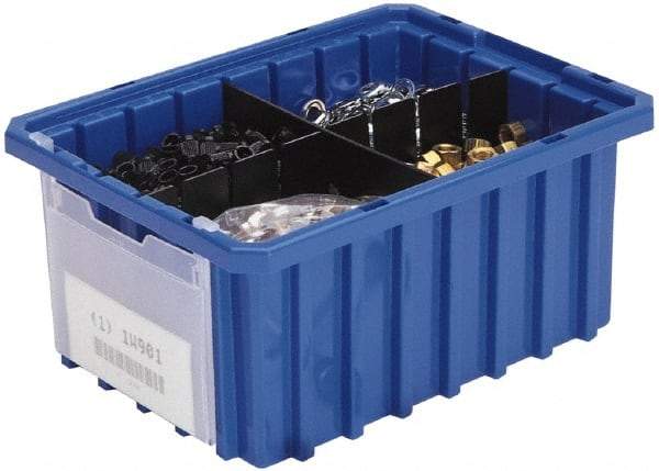 Akro-Mils - 0.96 Cu Ft, 40 Lb Load Capacity Gray Polyethylene Dividable Container - Stacking, 22.4" Long x 17.4" Wide x 6" High - Best Tool & Supply