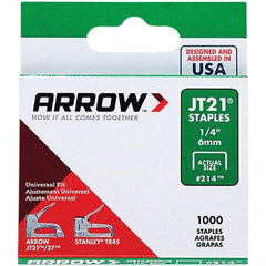 Arrow - 7/16" Wide Galvanized Steel Light-Duty Staples - 1/4" Leg Length - Best Tool & Supply