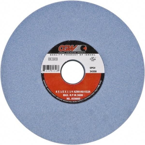 Camel Grinding Wheels - 10" Diam x 3" Hole x 1" Thick, J Hardness, 60 Grit Surface Grinding Wheel - Aluminum Oxide, Type 1, Medium Grade, Vitrified Bond, No Recess - Best Tool & Supply