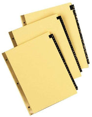 UNIVERSAL - 8-1/2 x 11" 1 to 31 Label, 31 Tabs, Single Side Gold Mylar Reinforced Binding Edge, Simulated Leather Prepinted Tab Dividers, Gold Print - Black/Gold Tabs, Buff Folder - Best Tool & Supply