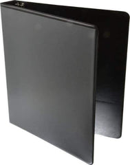 UNIVERSAL - 1" Sheet Capacity, 8-1/2 x 11", Deluxe Round Ring View Binder - Suede Grain Vinyl, Black - Best Tool & Supply