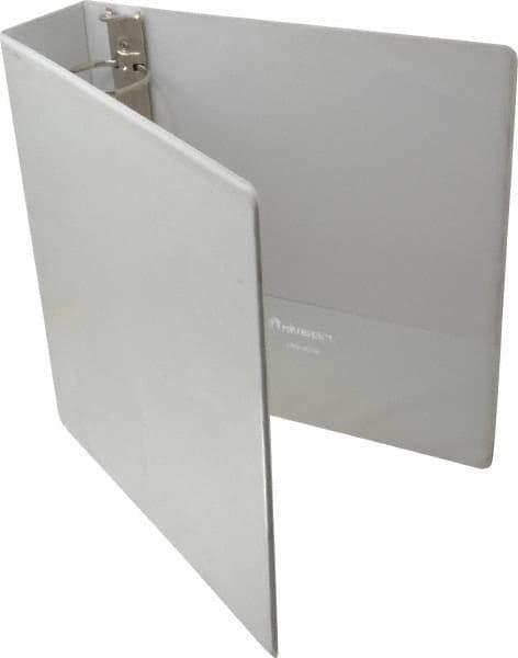 UNIVERSAL - 2" Sheet Capacity, 8-1/2 x 11", Deluxe Round Ring View Binder - Suede Grain Vinyl, White - Best Tool & Supply