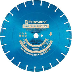 Husqvarna - 20" Diam, 1" Arbor Hole Diam, Continuous Edge Tooth Wet & Dry Cut Saw Blade - Diamond-Tipped, General Purpose Action, Standard Round Arbor - Best Tool & Supply