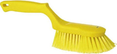 Vikan - 2" Bristle Length, Polyester Wash Brush - 5-13/16" Long x 5" Wide Head, 13-1/2" OAL, Yellow, Polypropylene Block - Best Tool & Supply