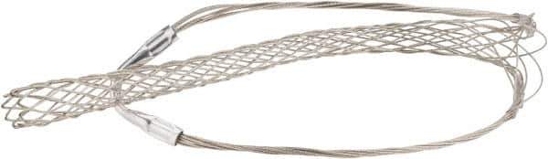 Woodhead Electrical - 1-3/4 to 1.99 Inch Cable Diameter, Tinned Bronze, Single Loop Support Grip - 34 Inch Long, 2,640 Lb. Breaking Strength, 20 Inch Mesh Length - Best Tool & Supply