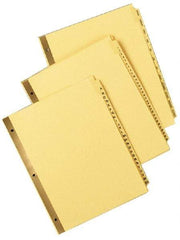 UNIVERSAL - 8-1/2 x 11" Jan to Dec Label, 12 Tabs, Double Sided Gold Mylar, Tab Divider - Tan/Black Tabs, Buff Folder - Best Tool & Supply