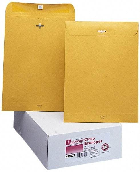 UNIVERSAL - 12-1/2" Long x 9-1/2" Wide Clasp with Gummed Flap Kraft Envelope - 32 Lb Paper Weight - Best Tool & Supply