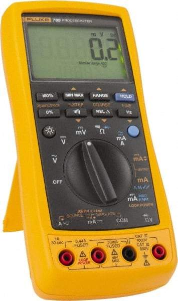 Fluke - 789, CAT III, 1,000 VAC/VDC, Digital Auto Ranging Average Responding Manual Ranging Multimeter - 40 mOhm, Measures Voltage, Capacitance, Current, Frequency, Resistance - Best Tool & Supply