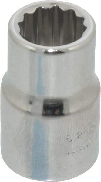 Proto - 3/8" Drive, Standard Hand Socket - 12 Points, 1-3/32" OAL, Chrome Finish - Best Tool & Supply