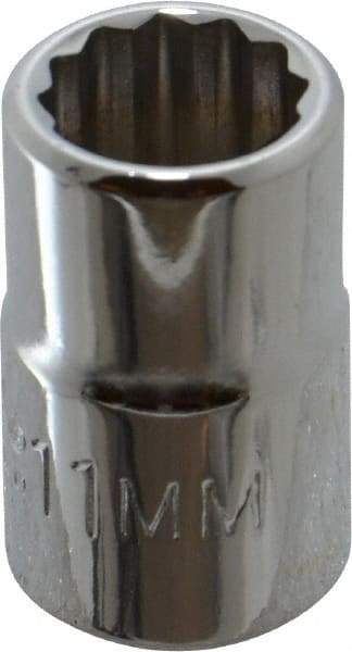 Proto - 3/8" Drive, Standard Hand Socket - 12 Points, 1-3/32" OAL, Chrome Finish - Best Tool & Supply