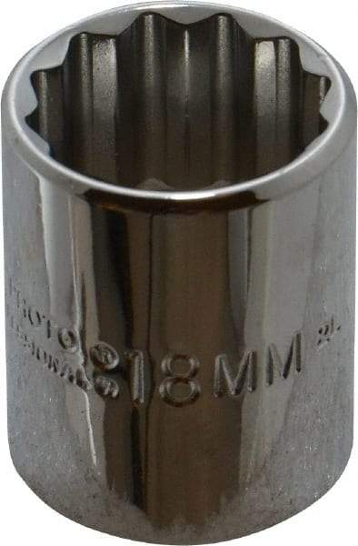 Proto - 3/8" Drive, Standard Hand Socket - 12 Points, 2-3/32" OAL, Alloy Steel, Chrome Finish - Best Tool & Supply