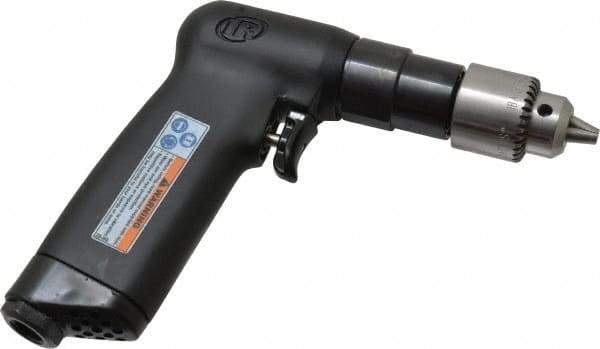 Ingersoll-Rand - 1/4" Keyed Chuck - Pistol Grip Handle, 3,800 RPM, 11 CFM, 0.33 hp, 90 psi - Best Tool & Supply