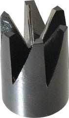 Made in USA - 60° Included Angle, 3/8-24" Hole Thread, Chamfer Edge, High Speed Steel, Outer Tube Edge Finishing Cutter - 7/8" Cutter Head Outside Diam, 1/2" Max Workpiece, 1-1/4" Long, 1/8" Threaded Hole Diam - Best Tool & Supply