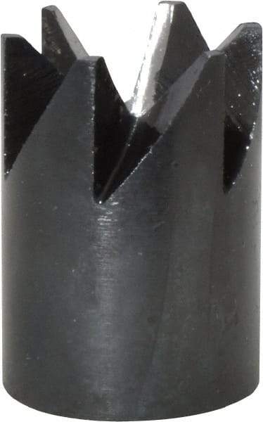 Made in USA - 90° Included Angle, 3/8-24" Hole Thread, Chamfer Edge, High Speed Steel, Outer Tube Edge Finishing Cutter - 7/8" Cutter Head Outside Diam, 1/2" Max Workpiece, 1-1/4" Long, 1/8" Threaded Hole Diam - Best Tool & Supply