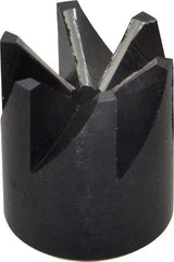 Made in USA - 90° Included Angle, 1/2-20" Hole Thread, Chamfer Edge, High Speed Steel, Outer Tube Edge Finishing Cutter - 1-1/8" Cutter Head Outside Diam, 3/4" Max Workpiece, 1-5/16" Long, 1/4" Threaded Hole Diam - Best Tool & Supply