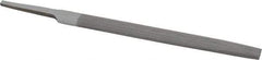 Value Collection - 6" Long, Smooth Cut, Half Round American-Pattern File - Double Cut, 5/32" Overall Thickness, Tang - Best Tool & Supply