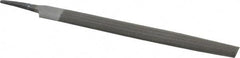 Value Collection - 8" Long, Smooth Cut, Half Round American-Pattern File - Double Cut, 7/32" Overall Thickness, Tang - Best Tool & Supply