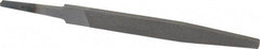 Value Collection - 4" Long, Smooth Cut, Flat American-Pattern File - Double Cut, 5/64" Overall Thickness, Tang - Best Tool & Supply