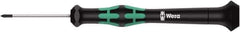 Wera - #000 Phillips Point, 40mm Blade Length Precision Phillips Screwdriver - 137mm OAL - Best Tool & Supply