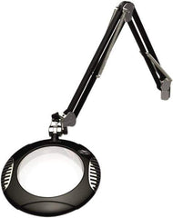 O.C. White - 43 Inch, Spring Suspension, Clamp on, LED, Black, Magnifying Task Light - 8 Watt, 7.5 and 15 Volt, 2x Magnification, 5-1/4 Inch Wide, 7-1/2 Inch Long - Best Tool & Supply