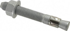 Powers Fasteners - 3/4" Diam, 3/4" Drill, 5-1/2" OAL, 1-5/8" Min Embedment Wedge Expansion Concrete Anchor - Steel, Galvanized Finish, Hex Nut Head, Hex Drive - Best Tool & Supply