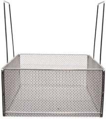 Marlin Steel Wire Products - 18" Deep, Square Stainless Steel Mesh Basket - 1/4" Perforation, 18" Wide x 9" High - Best Tool & Supply