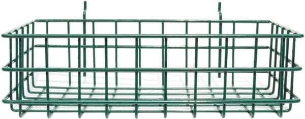 Marlin Steel Wire Products - 8" Deep, Rectangular Steel Peg Board/Slatwall Basket - 1-3/8" Perforation, 14" Wide x 4" High - Best Tool & Supply