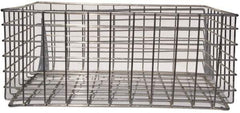 Marlin Steel Wire Products - 21" Deep, Rectangular Steel Wire Basket - 2-3/8" Perforation, 26-1/2" Wide x 11-1/8" High - Best Tool & Supply