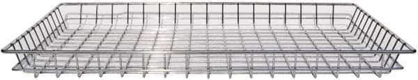 Marlin Steel Wire Products - 18" Deep, Rectangular Steel Wire Basket - 1-3/8" Perforation, 26" Wide x 2" High - Best Tool & Supply