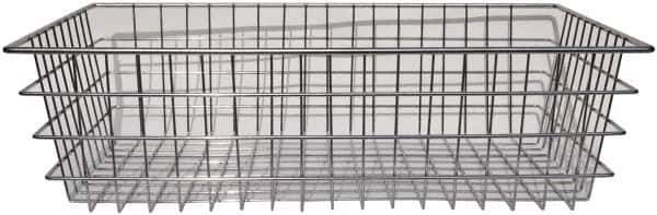 Marlin Steel Wire Products - 18" Deep, Rectangular Steel Wire Basket - 1-3/8" Perforation, 28" Wide x 8" High - Best Tool & Supply