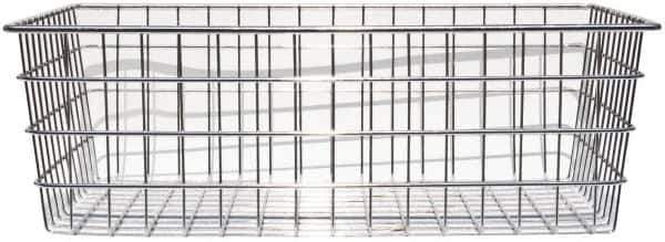 Marlin Steel Wire Products - 14" Deep, Rectangular Steel Wire Basket - 1-3/8" Perforation, 20" Wide x 6" High - Best Tool & Supply