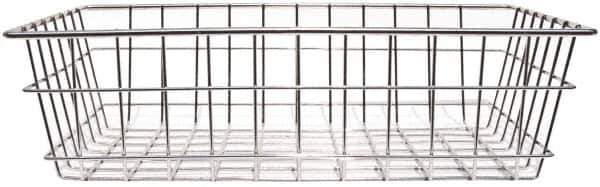 Marlin Steel Wire Products - 12" Deep, Rectangular Steel Wire Basket - 1-3/8" Perforation, 18" Wide x 5" High - Best Tool & Supply